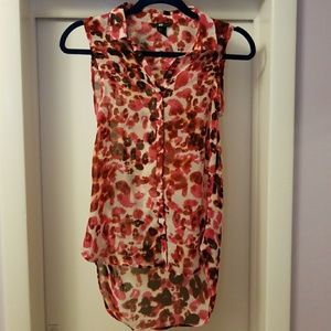 H&M Lightweight High Low Animal Print Blouse